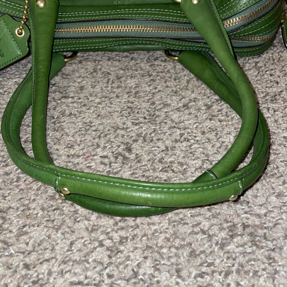 Coach Bleecker Street Limited Edition Peyton Satchel 12791 Green Legacy Leather - Picture 8 of 13